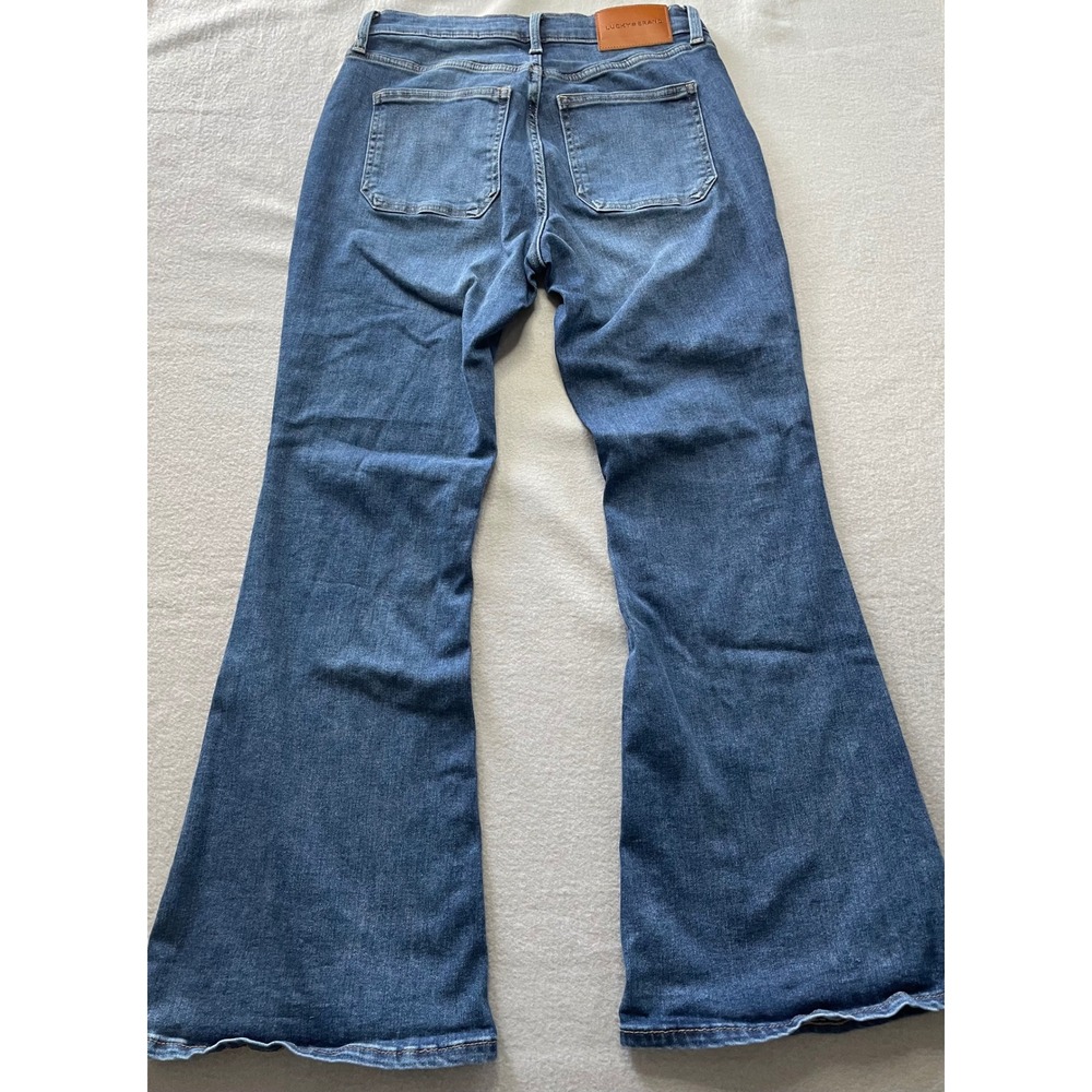 Lucky Brand Womens High Rise Flare‎ Jeans Medium Wash Patch Pocket 6/28